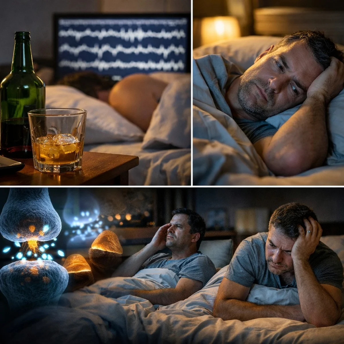 Na jakim mechanizmie opiera się częstsze budzenie w drugiej połowie nocy po alkoholu?