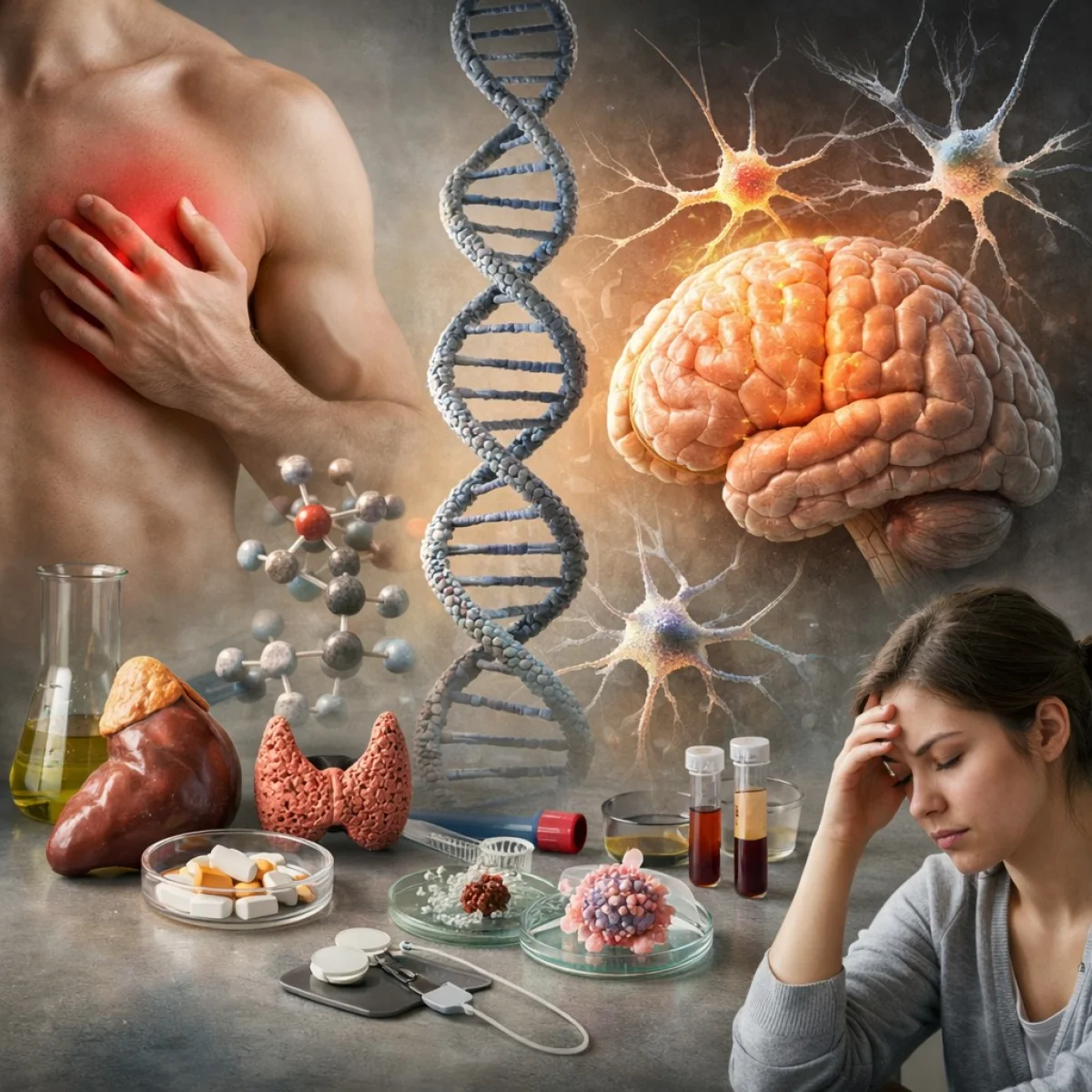 Główne mechanizmy biologiczne łączące zdrowie fizyczne z psychicznym